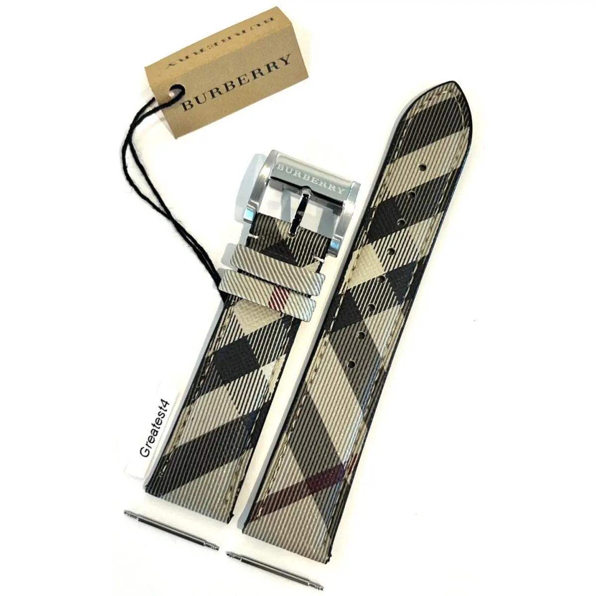 Replacement Strap For BU9029 Multi-colored with Buckle Bars 20 mm by Burberry