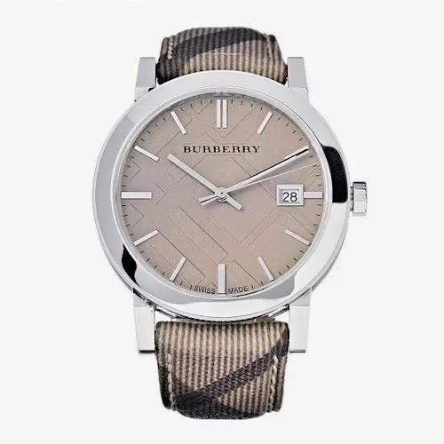 BU9029 The City Check Stainless Steel Unisex Swiss Watch by Burberry