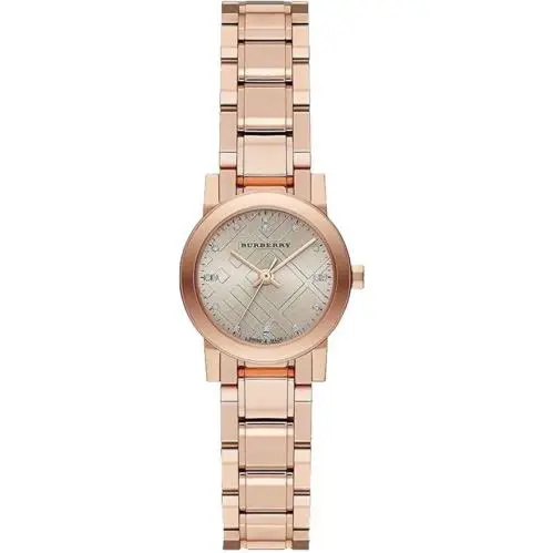Burberry BU9215 Rose Tone Stainless Steel 26 mm Women`s Watch - Dial: Rose, Band: Pink, Bezel: Rose