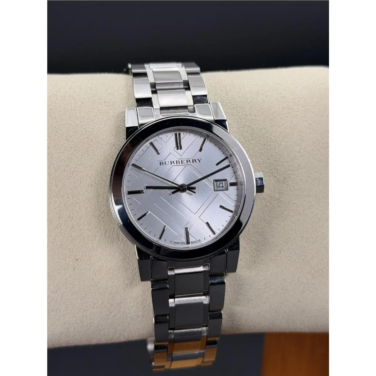 Burberry Womens Watch BU9100 Stainless Steel Silver Bracelet Silver Dial