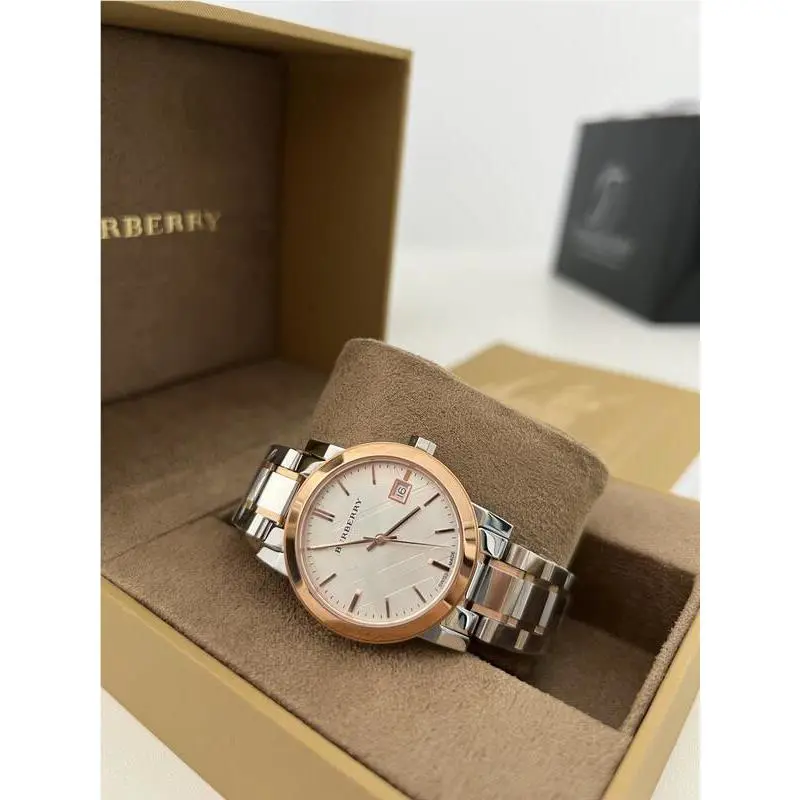 Burberry The City Silver Dial Two Tone Steel Quartz Ladies Watch BU9105