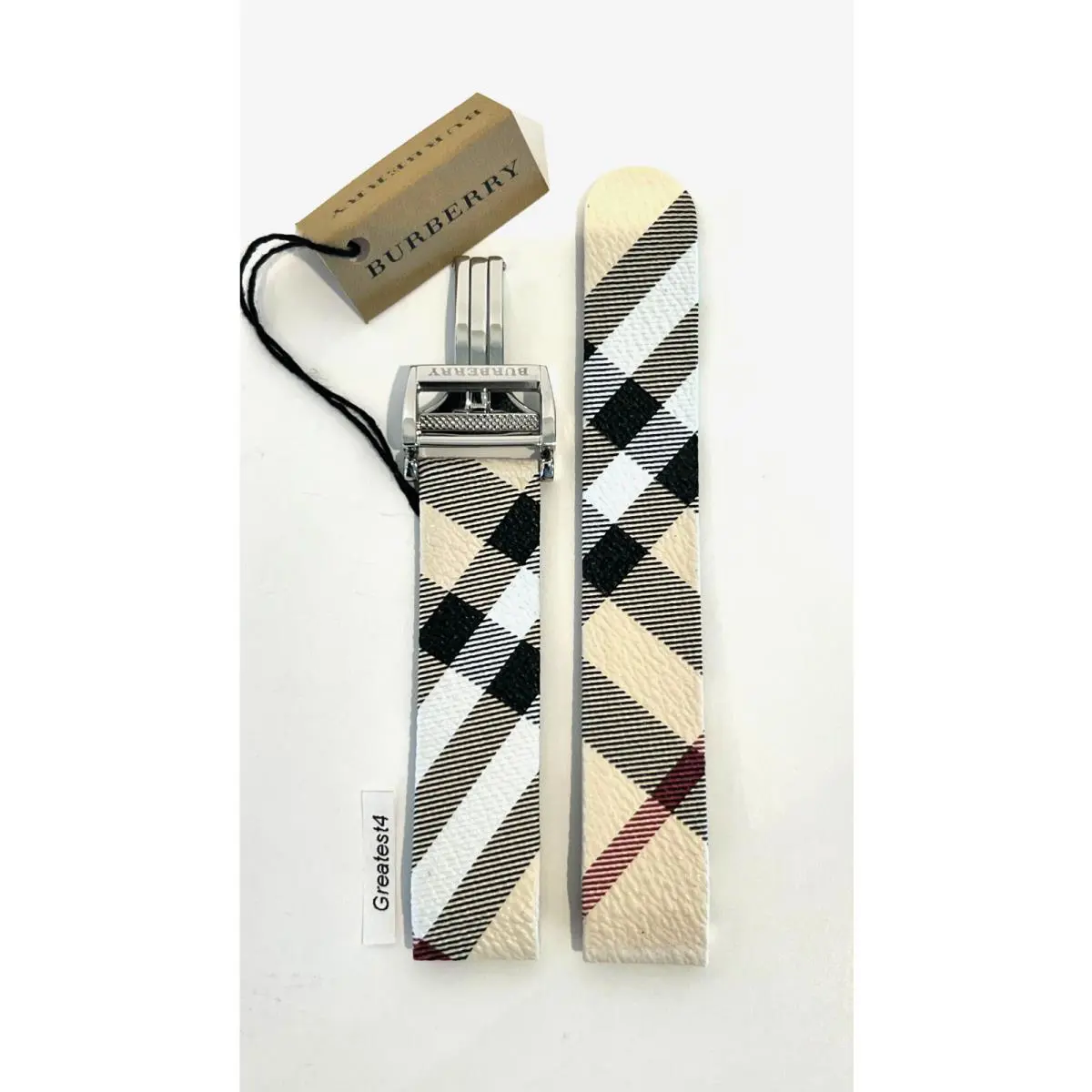 Burberry Haymarket Strap For BU9406 Multi-colored with Buckle 18 mm