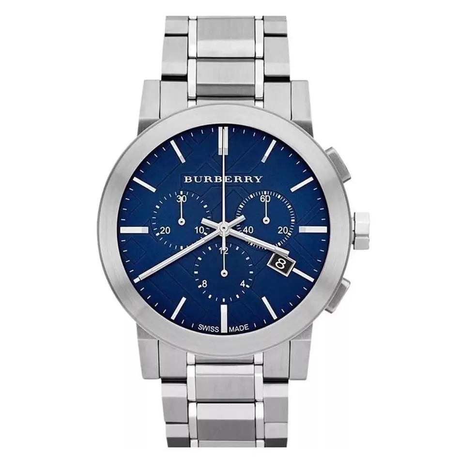 Burberry 42mm Blue Dial Stainless Steel Men`s Watch The City BU9363