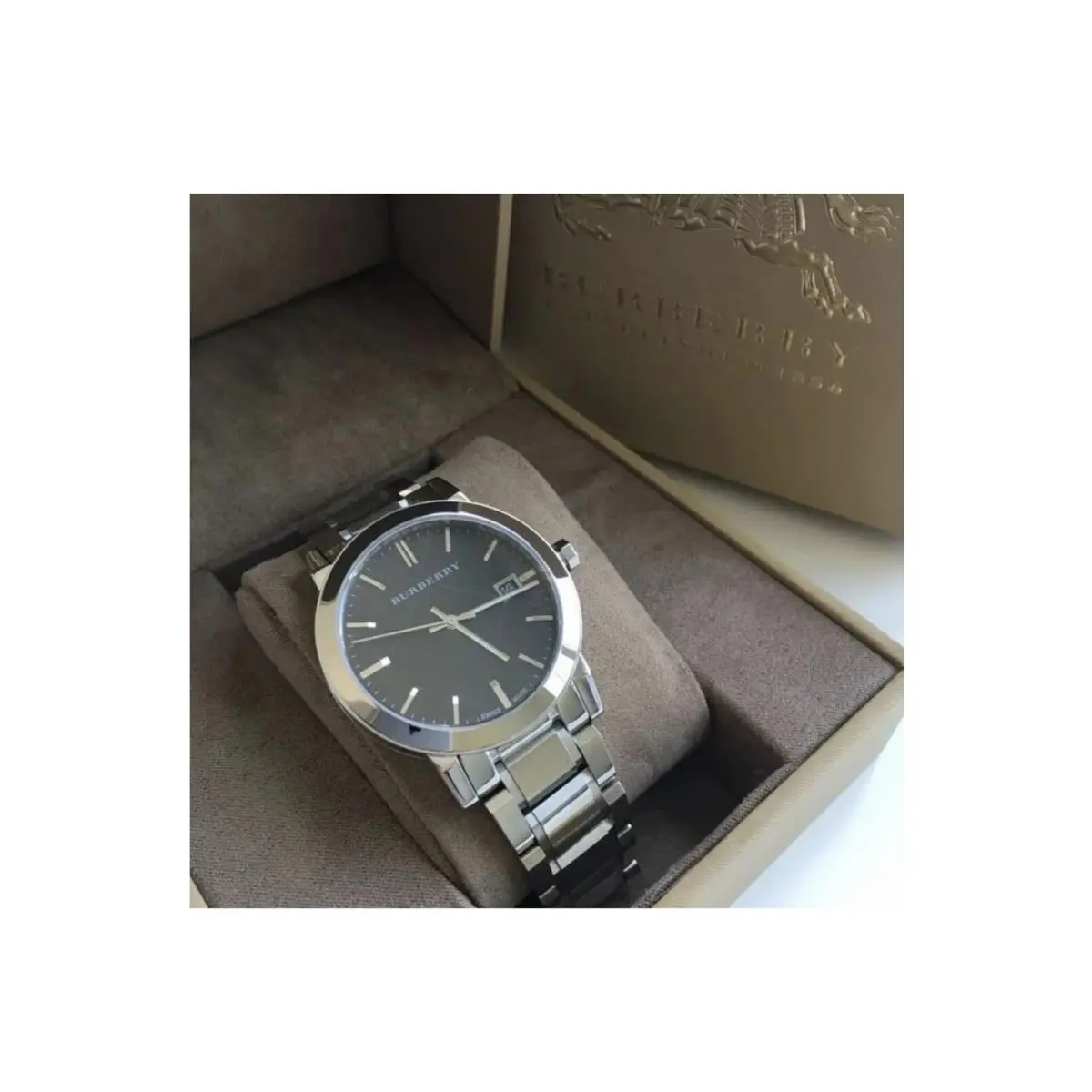 The City Black 38mm All Stainless Steel BU9001 by Burberry