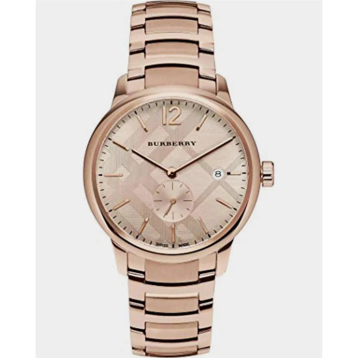 Burberry The Classic BU10013 Two Tone Stainless Steel Men`s Watch - Dial: Rose Gold, Band: Rose gold, Bezel: Rose Gold