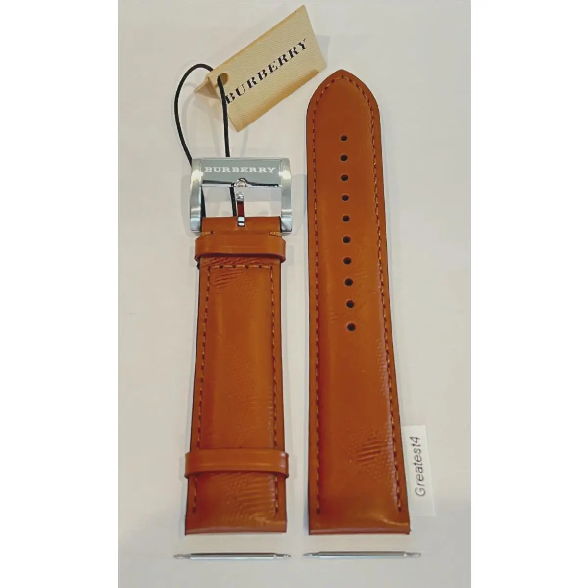 Burberry Replacement Brown Leather Strap For BU9905 with Buckle 22mm