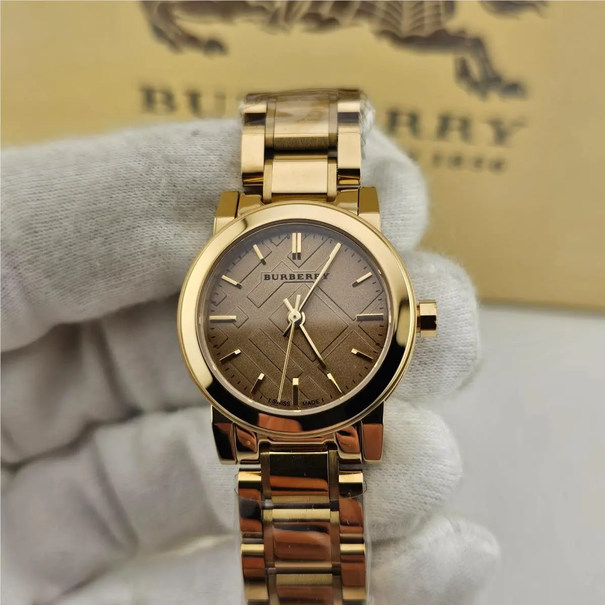 BU9227 Womens Watch Gold Bracelet Gold Dial with Gold Case by Burberry