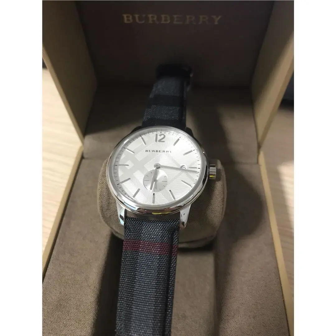 Burberry Mens BU10008 Check Engraved Round Dial Watch 40Mm