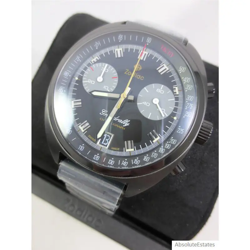 Zodiac Grandrallly Quartz Black Stainless Steel Mens Watch ZO9608