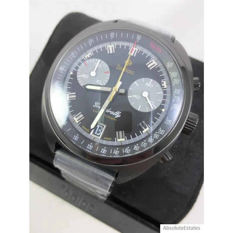 Zodiac Grandrallly Quartz Black Stainless Steel Mens Watch ZO9608