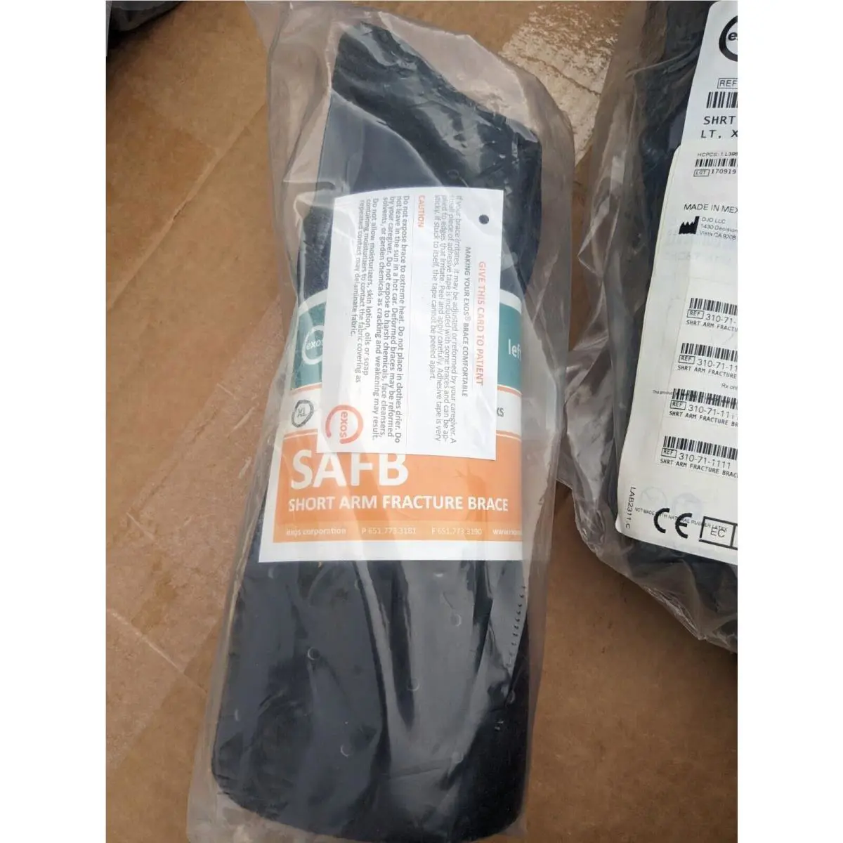 Djo Exos Short Arm Fracture Brace Open Thumb Right Size Extra Large XL