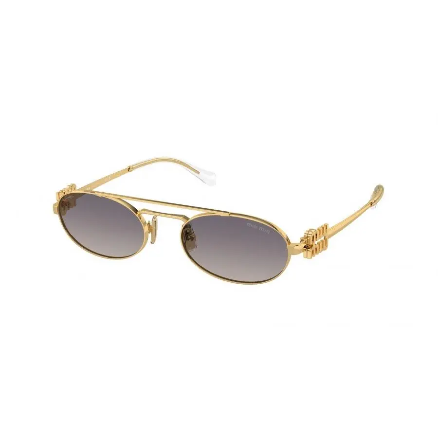 MU 54ZS 5AK30C Gold Grey Gradient Lens Oval Women Sunglasses by Miu Miu