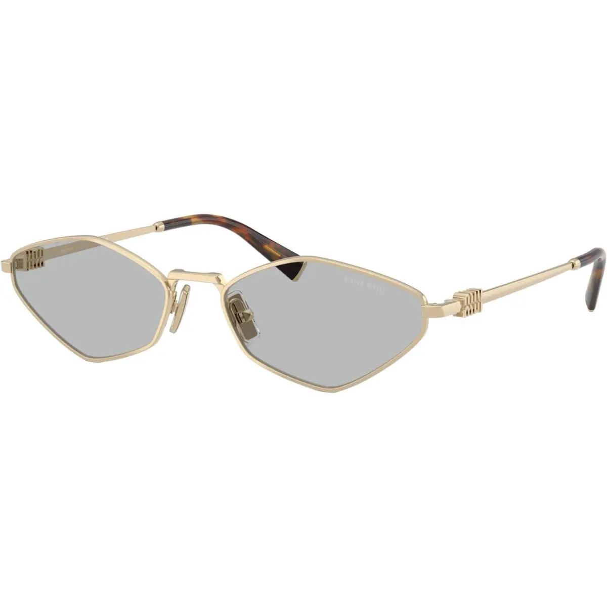 Miu Miu MU 56ZS ZVN50K Pale Gold Light Grey Mirror Women Sunglasses