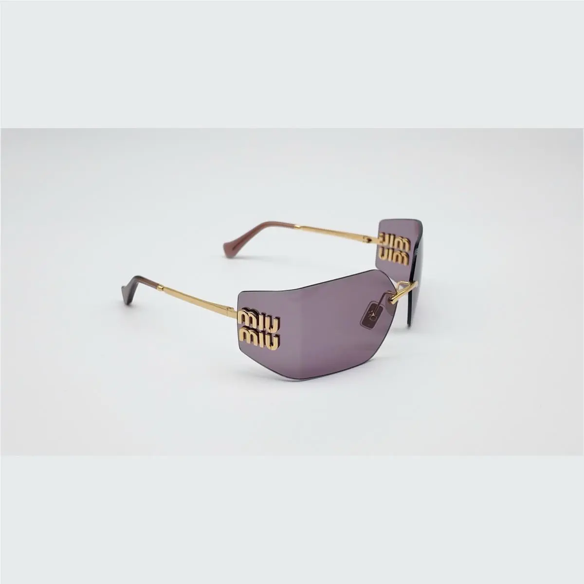 Miu Miu MU 54Y Gold Light Purple Brown Women` Sunglasses 80mm 5AK0/6I