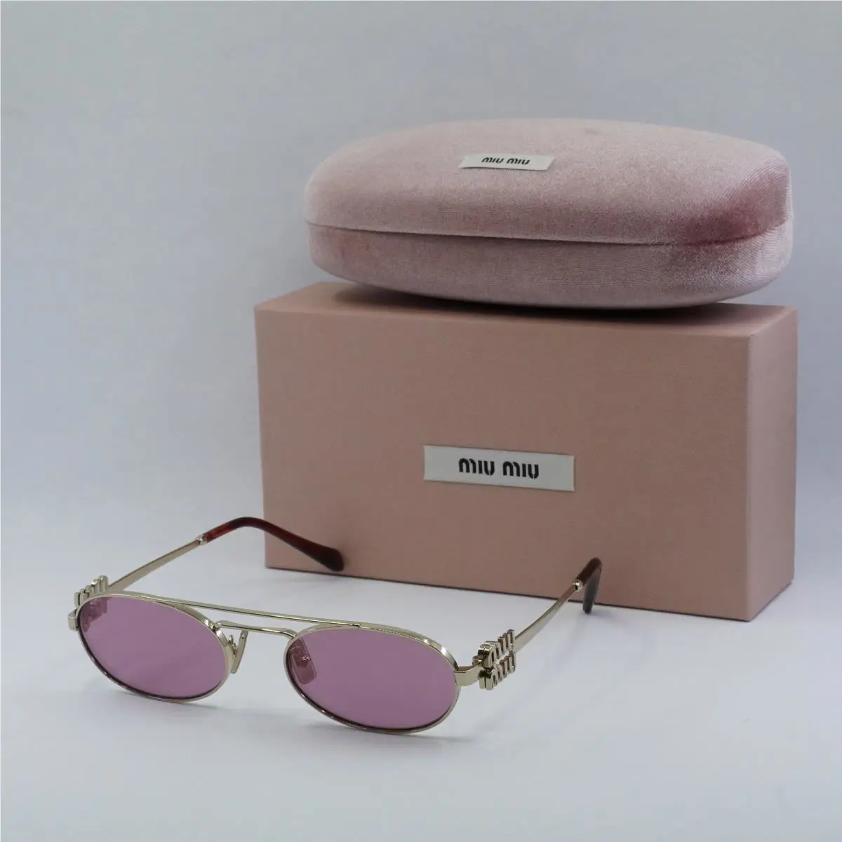 Miu Miu MU54ZS ZVN08Z Pale Gold/dark Grey 53-19-140 Sunglasses