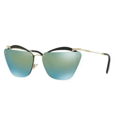 Miu Miu Sunglasses MU 54T 54TS 1AB 4J2 Black Gold/green Mirror Women