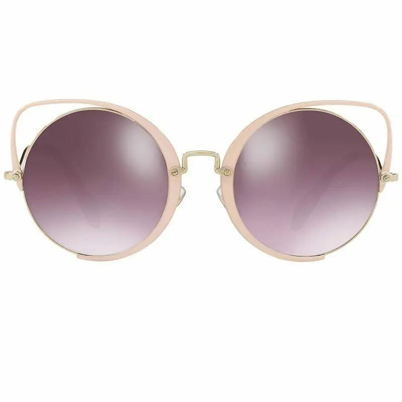 Miu Miu Sunglasses Women Pale Gold Peach W/violet Mirrored Silver Gradient Lens