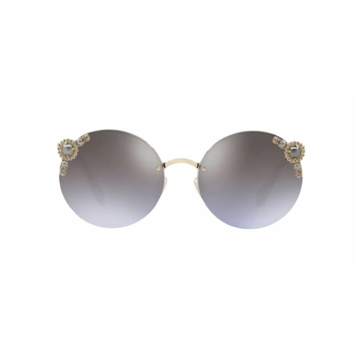 Miu Miu Sunglass Smu 52T WO4-2H2 Pale Gold / Violet Gradient Mirror 60 mm MU52TS