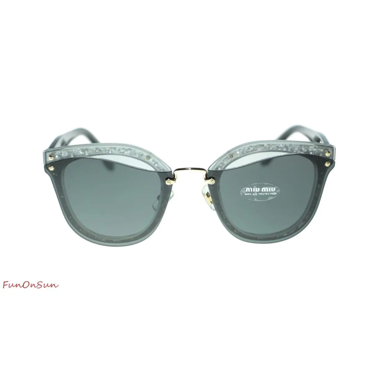 Women Sunglasses MU03TS UES5S0 Grey Glitter / Grey Lens 65mm by Miu Miu