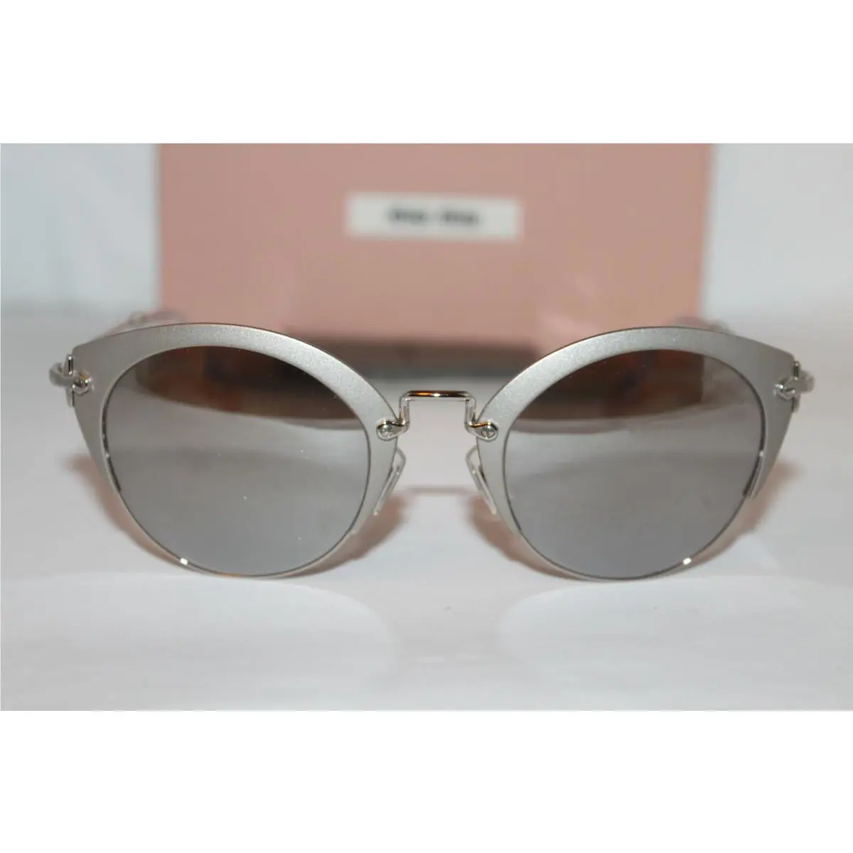 Miu Miu Sunglasses Sand Silver Silver Mirror MU53RS VAE2B0 52 23 140