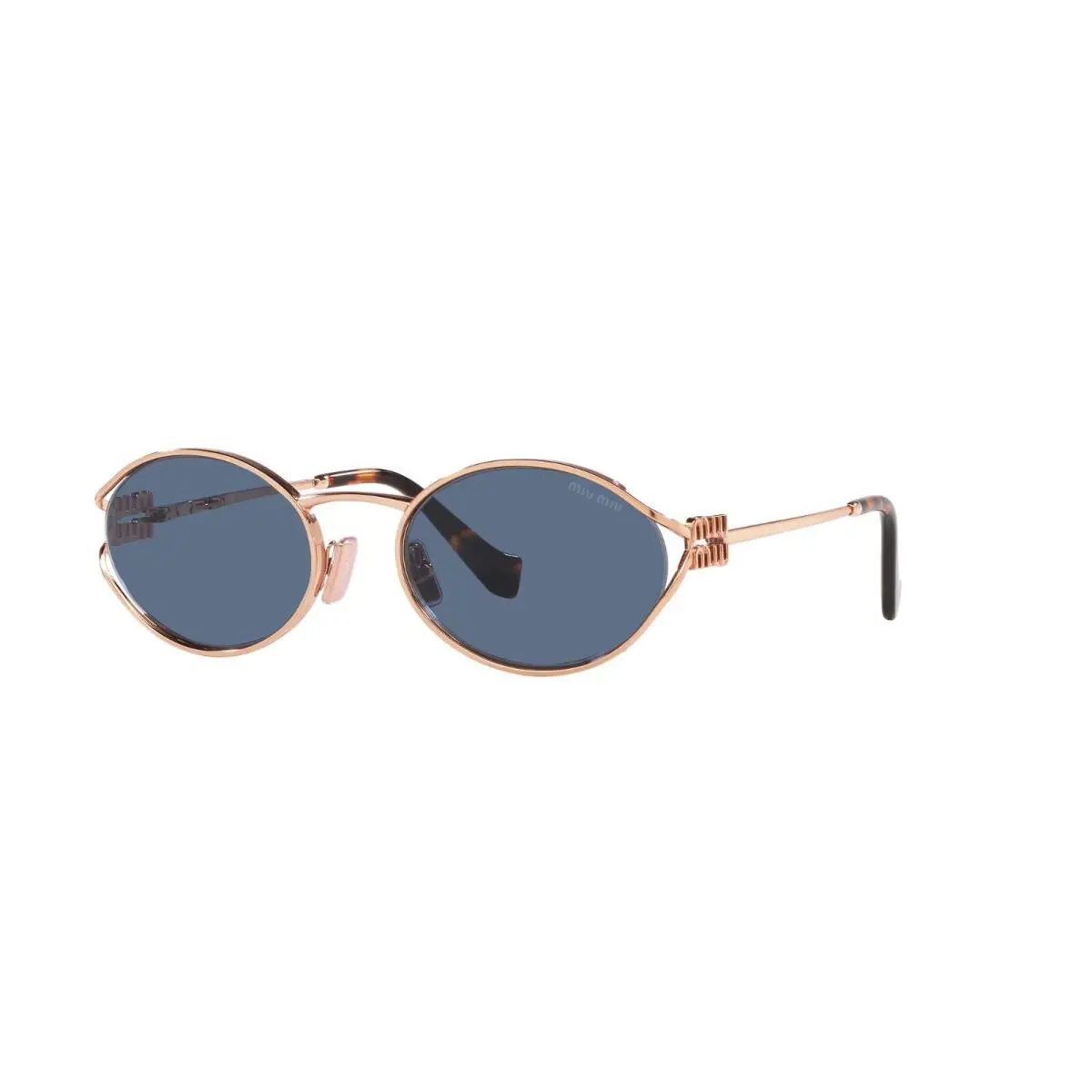 Smu 52YS Rose Gold/dark Blue ZVF-1V1 Sunglasses by Miu Miu