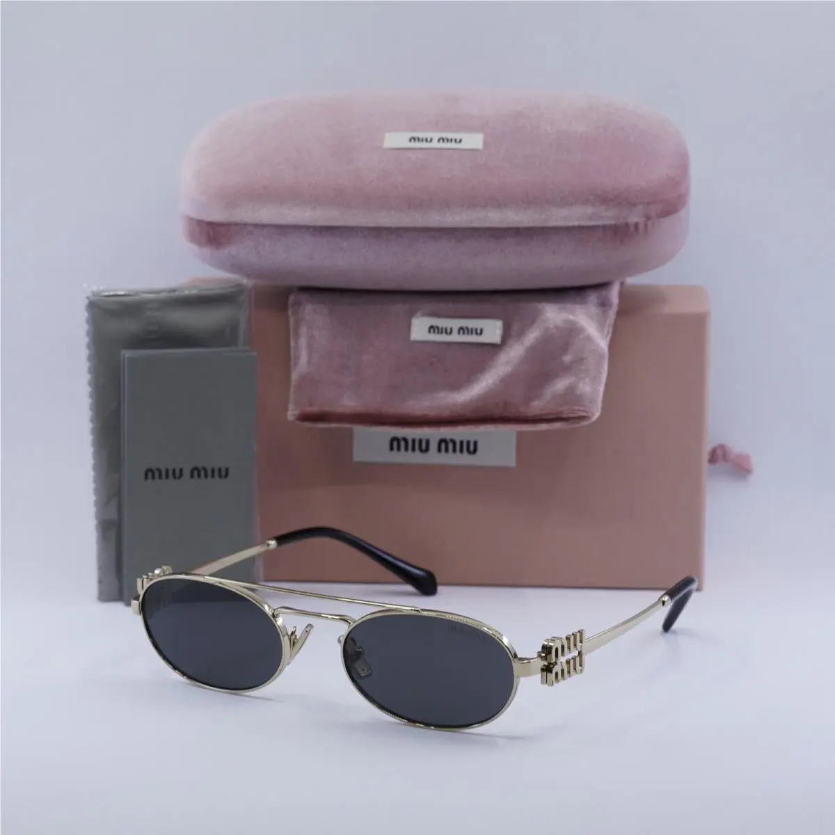 Miu Miu MU54ZS ZVN08Z Pale Gold/dark Grey 53-19-140 Sunglasses