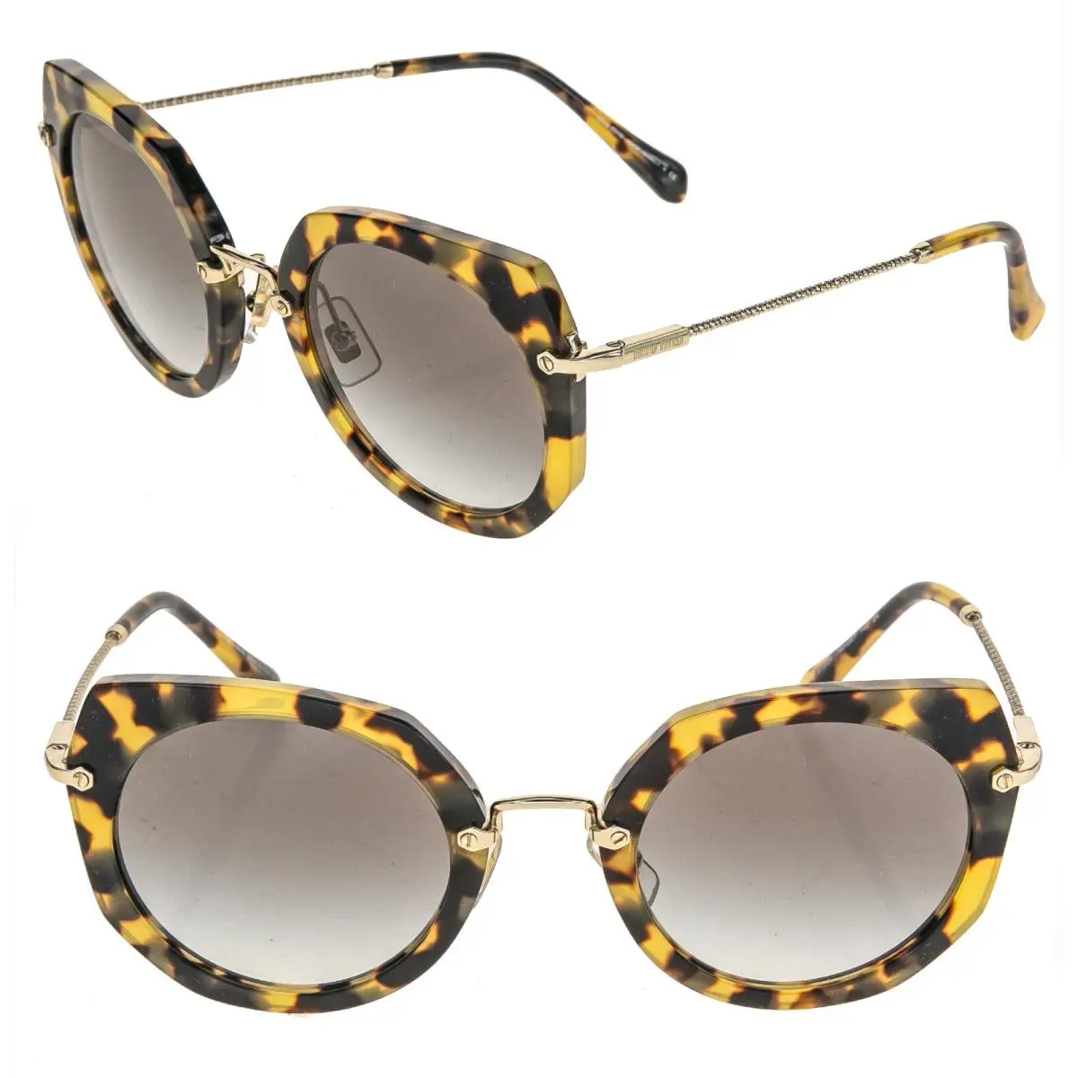 Miu Miu Core MU02XS Light Brown Havana Geometric Luxury Fashion Sunglasses 02X