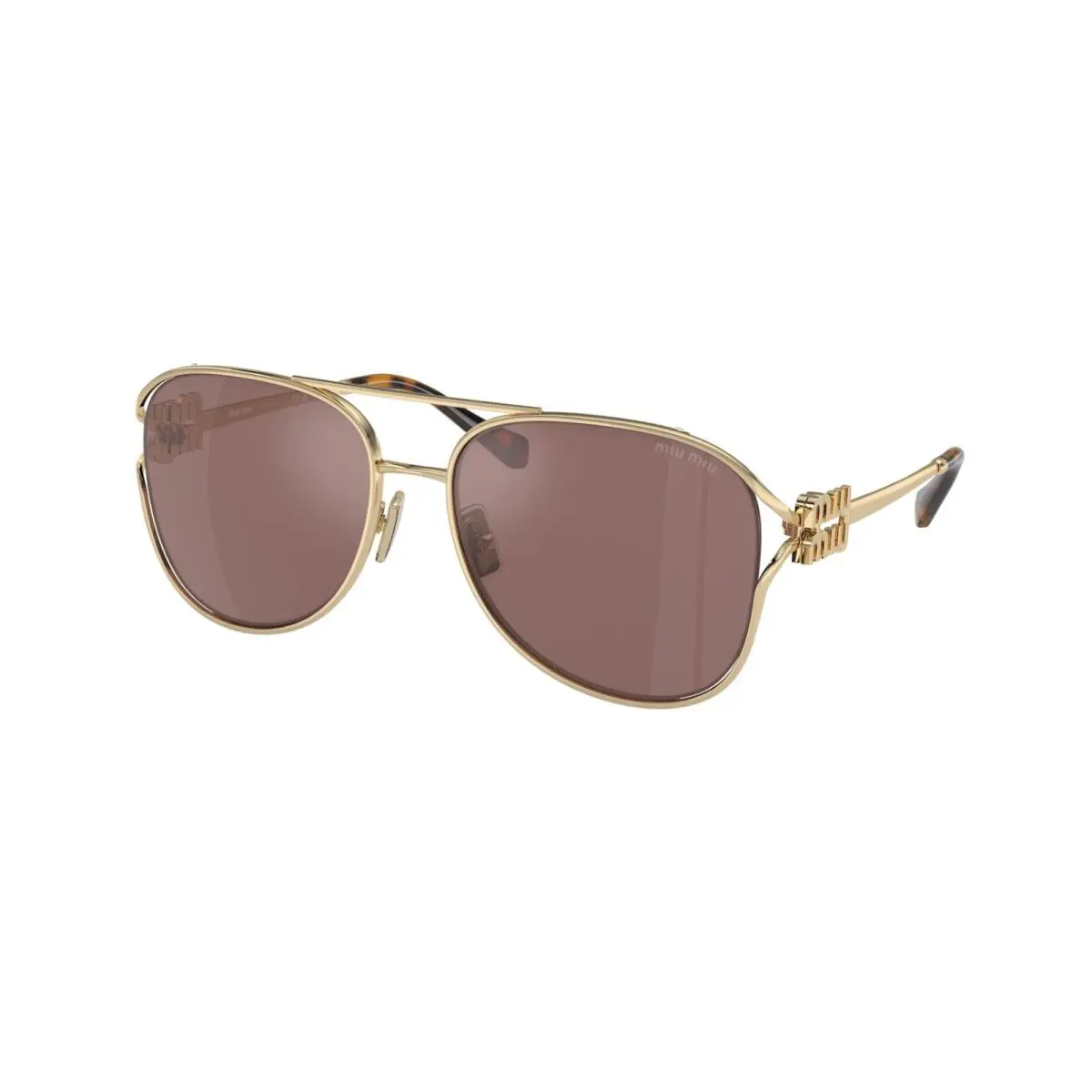Miu Miu Smu 52ZS Pale Gold/brown Silver Shaded Mirorred ZVN-70D Sunglasses