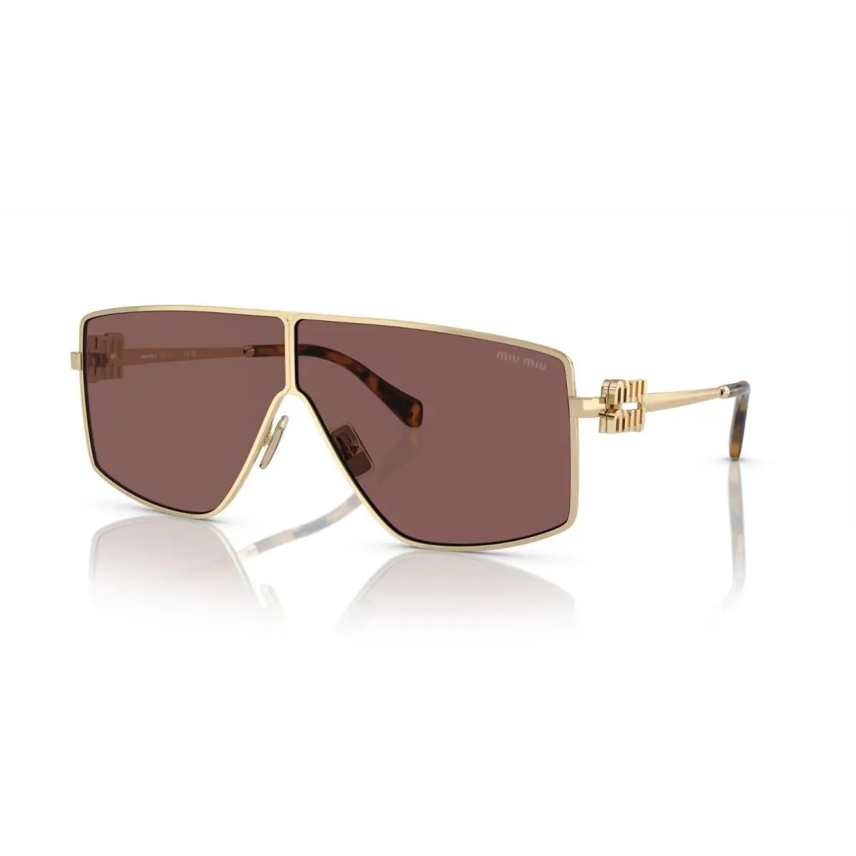 Miu Miu Smu 51ZS Pale Gold/brown Silver Shaded Mirrored ZVN-70D Sunglasses