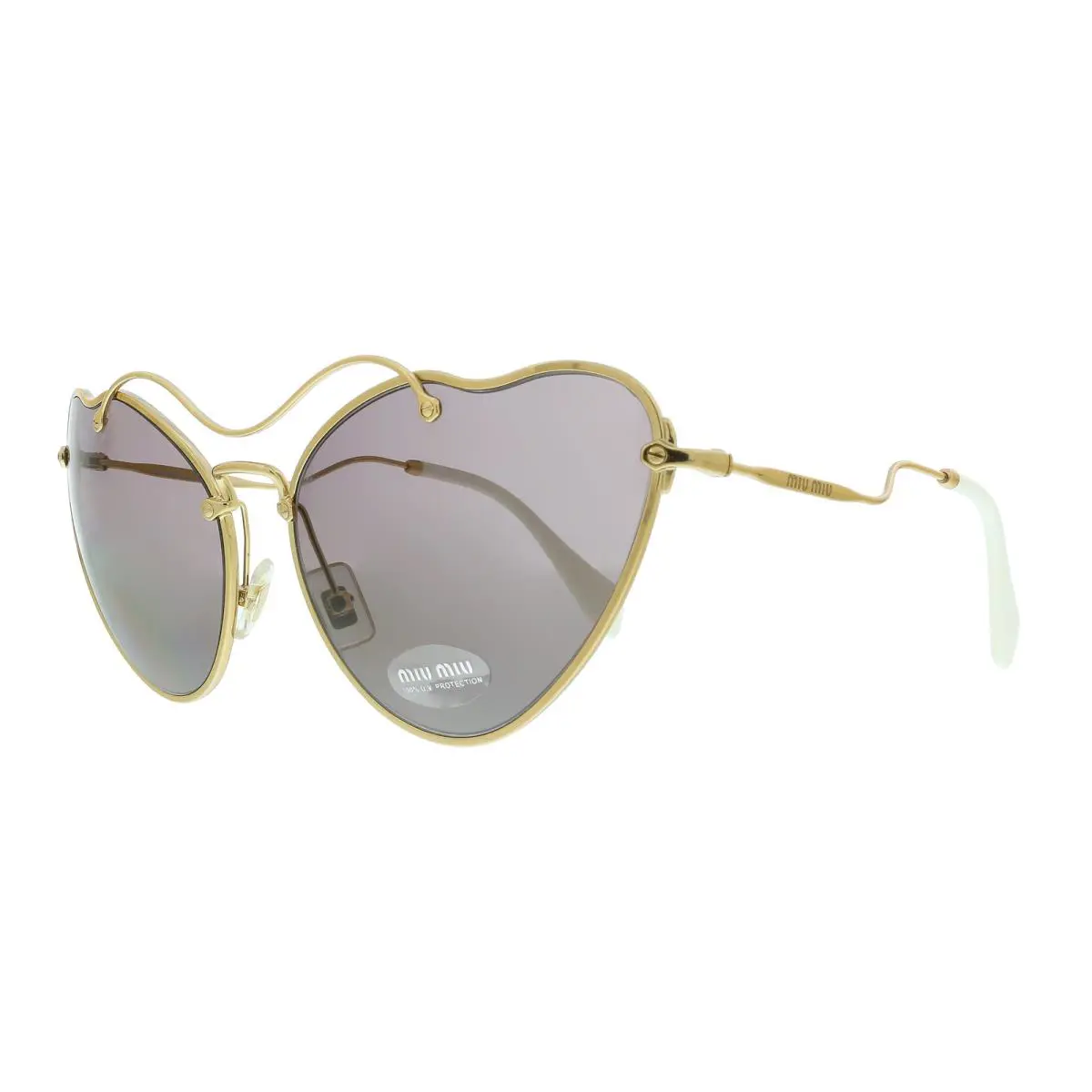 0MU 55RS 7OE6X1 Antique Gold Irregular Sunglasses by Miu Miu