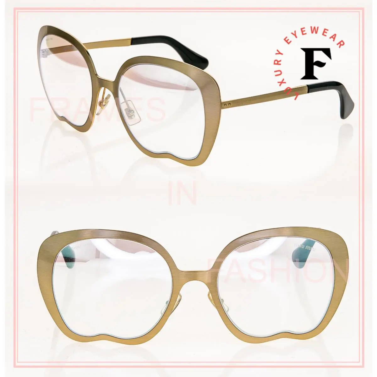 Miu Miu Noir 54N Antique Gold Iridescent Mirror Apple Metal Sunglasses SMU54N