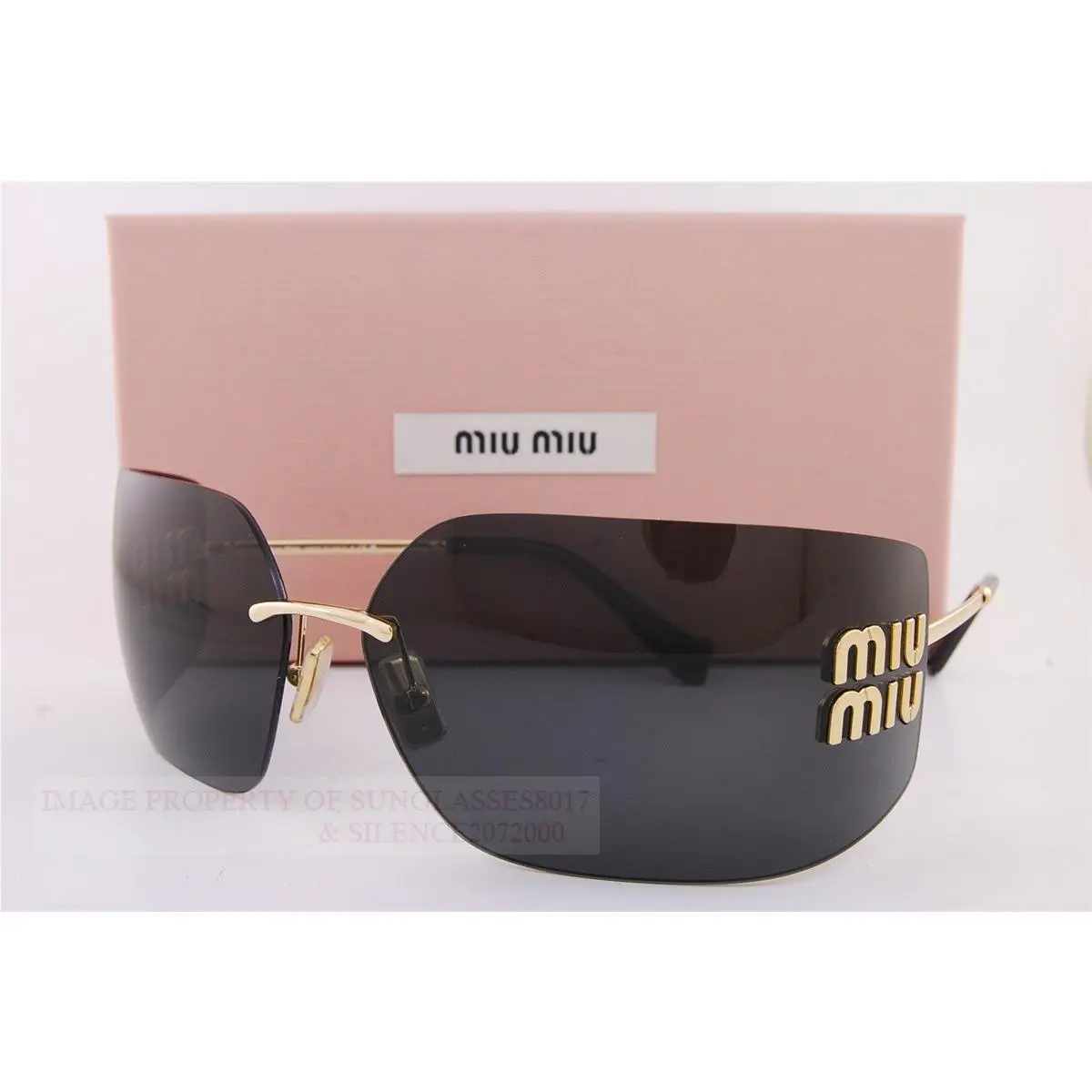 Sunglasses MU 54YS 5AK/5S0 Gold/dark Gray For Women by Miu Miu