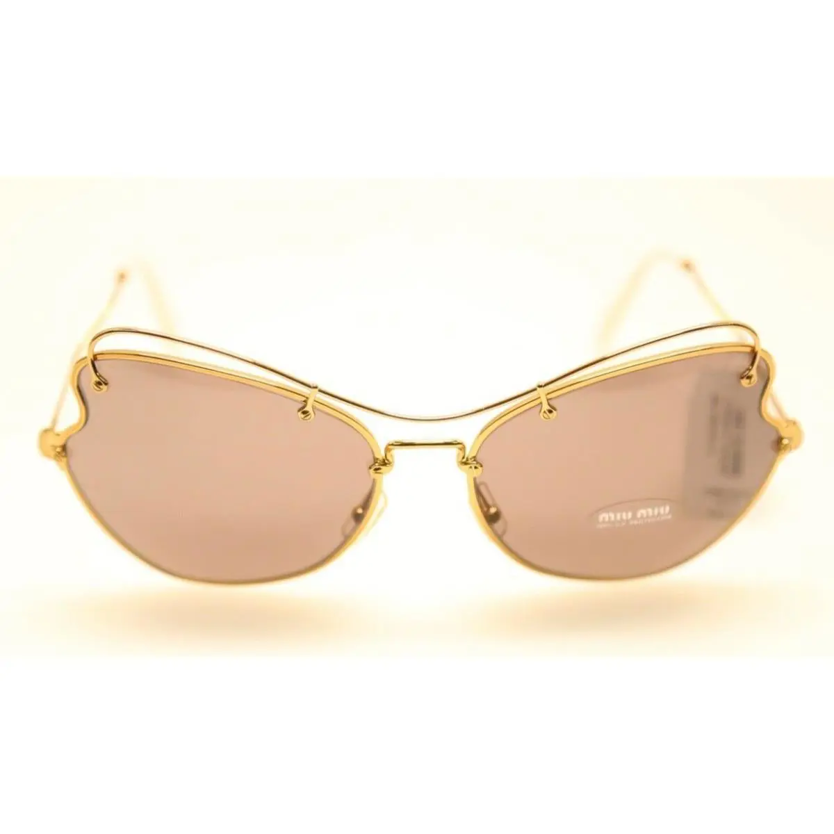 Miu Miu Smu 56R 7OE-6X1 Antique Gold/purple Brown Butterfly Sunglasses 392