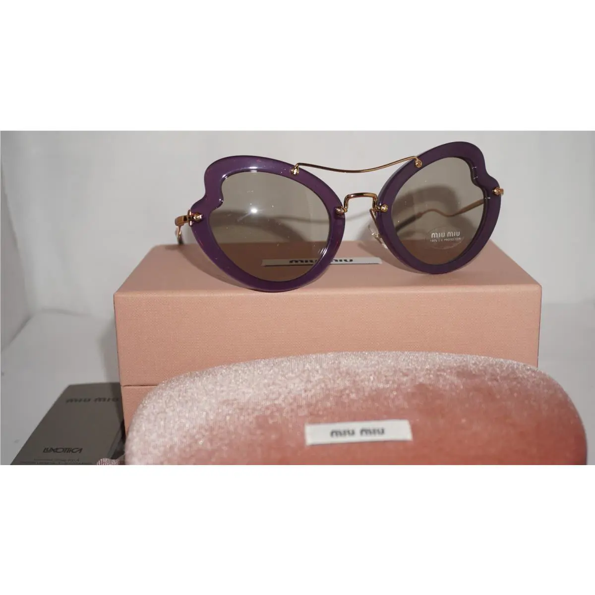 Miu Miu Sunglasses Purple Gold Brown Gradient MU11RS USV5J2 52 145