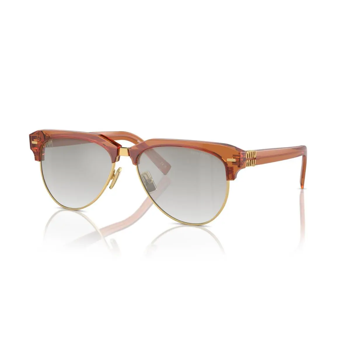 Miu Miu Smu 09ZS Caramel/clear Silver Gradient 15T-8K1 Sunglasses