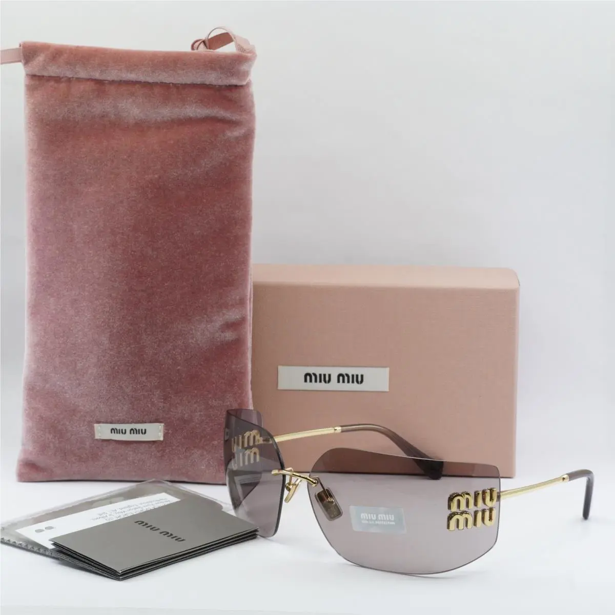 Miu Miu MU54YS 5AK06I Gold/light Purple Brown 80-14-110 Sunglasses