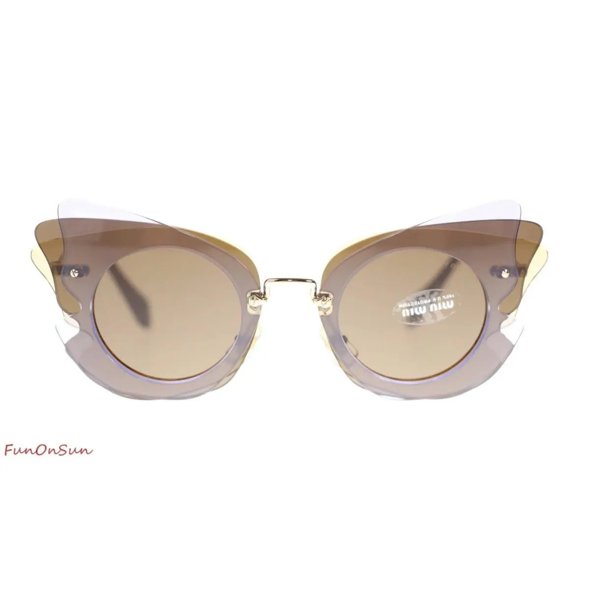 Miu Miu Women`s Sunglasses MU02SS VA68C1 Brown Lilac/brown Lens 63mm
