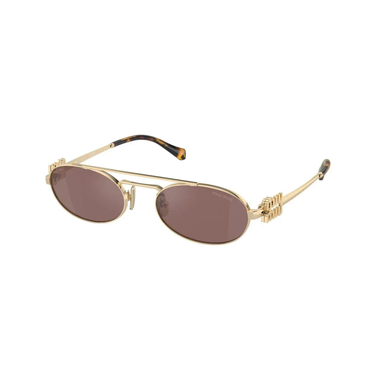 Smu 54ZS Pale Gold/brown Silver Shaded ZVN-70D Sunglasses by Miu Miu