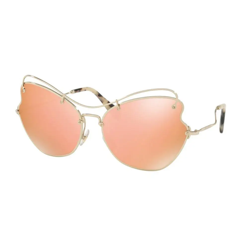 Miu Miu MU 56RS Pale Gold/rose Gold Mirrored ZVN6S0 Sunglasses