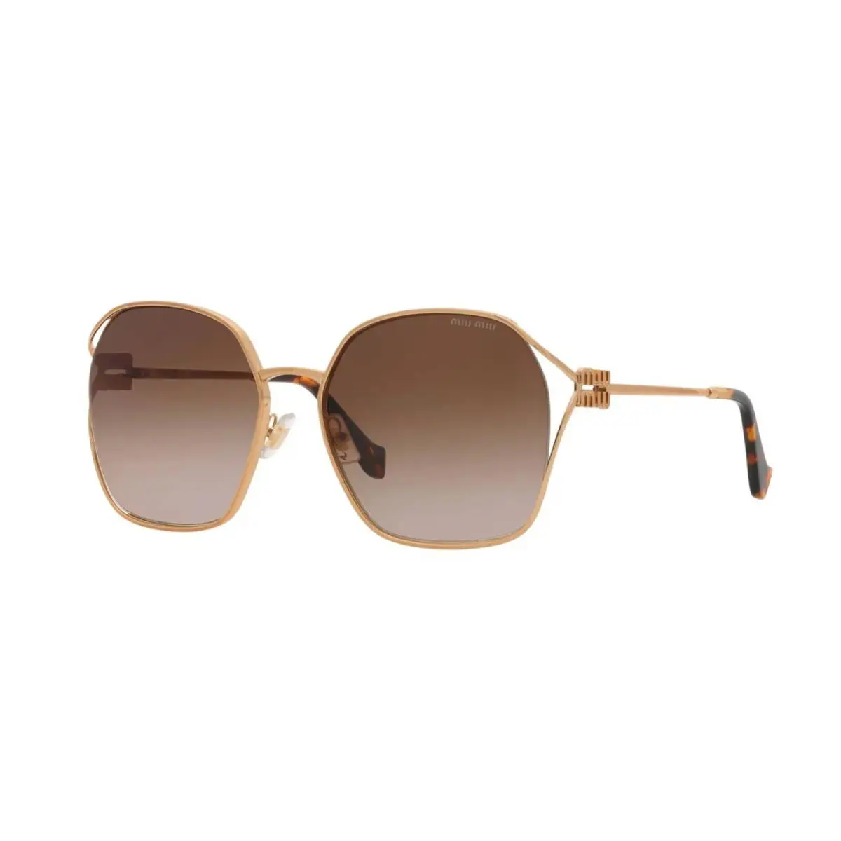 Miu Miu Smu 52WS Gold/brown Shaded 7OE-6S1 Sunglasses