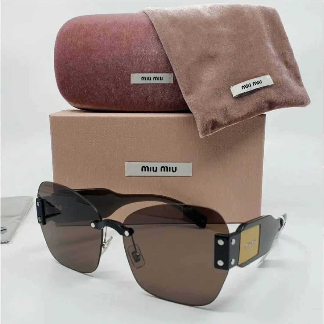 Miu Miu Sorbet Smu 08S 1AB-9L1 Butterfly Sunglasses Transparent Brown/yellow