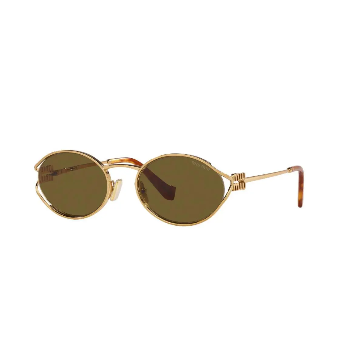 Miu Miu Smu 52YS Brass Gold/dark Brown 7OE-01T Sunglasses