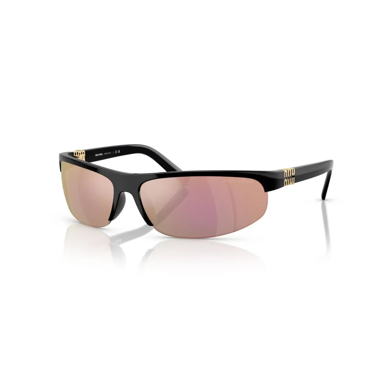 MU A02S Black/grey Pink Mirrored 1AB90J Sunglasses by Miu Miu