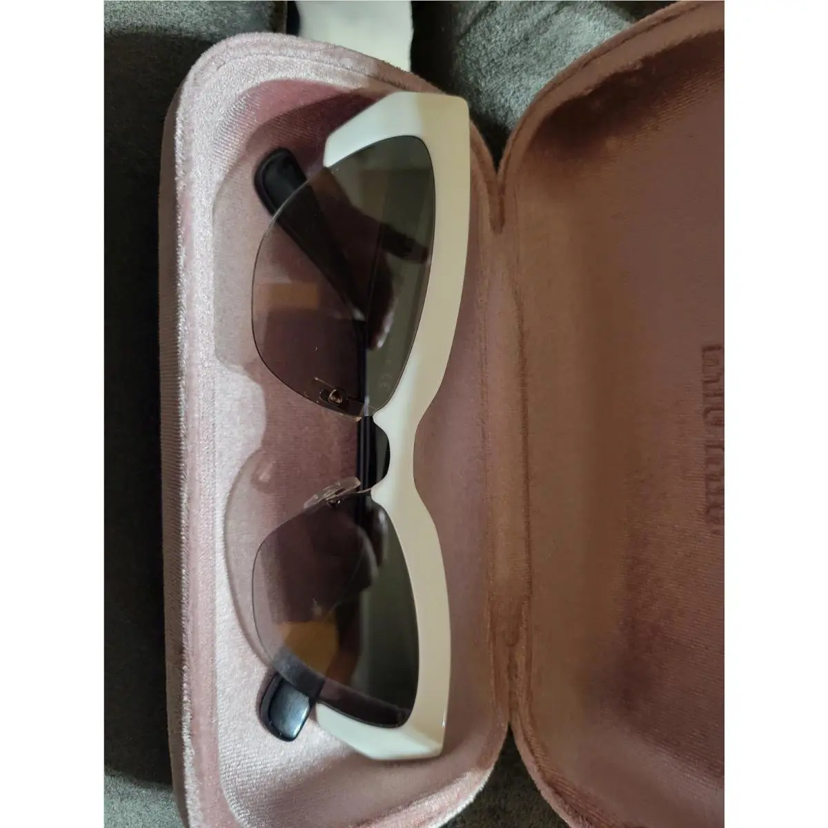 Miu Miu Sunglasses White Frames with Dark Grey Lenses