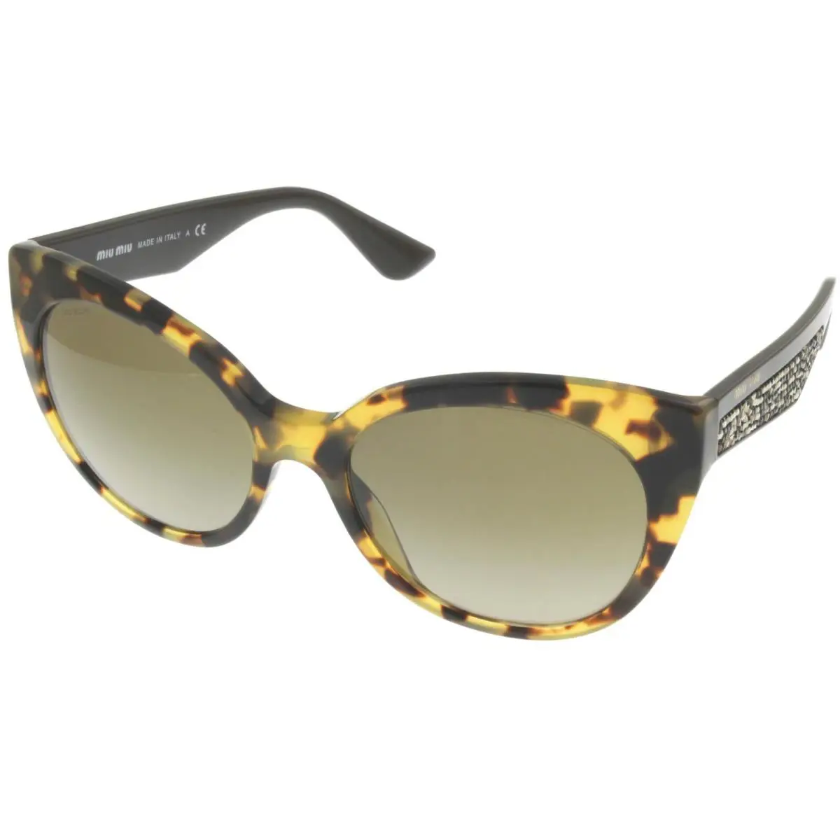 Miu Miu Sunglasses Women Light Havana Cats Eyes MU 07RS 7S01X1