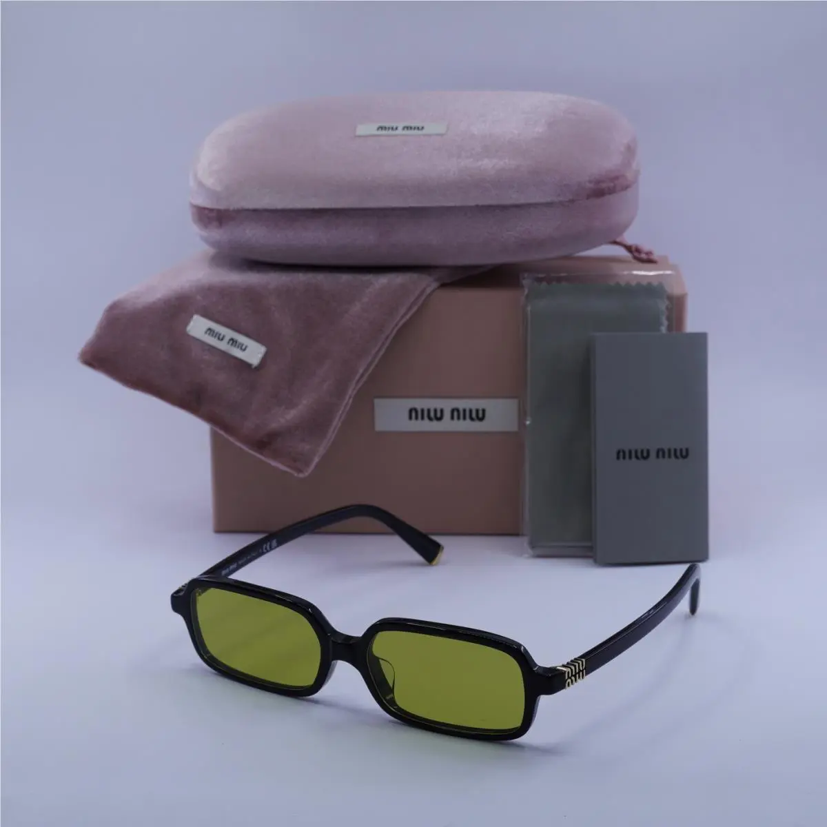 Miu Miu MU11ZSF 16K07O Black/olive Green 52-15-140 Sunglasses
