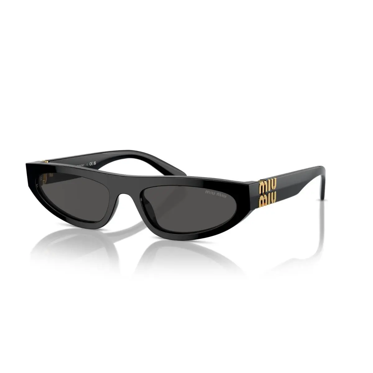 Miu Miu Smu 07ZS Black/dark Grey 1AB-5S0 Sunglasses - Frame: Black, Lens: Dark Grey