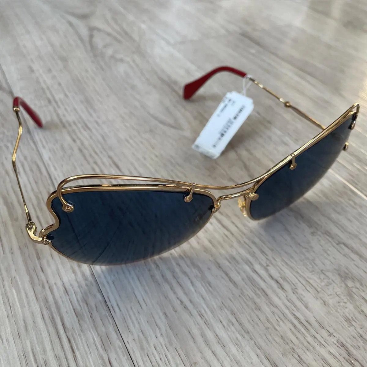 Miu Miu Smu 56R 7O3-1V1 Gold Blue Sunglasses