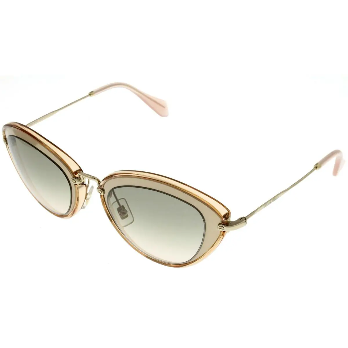 Miu Miu Sunglasses Women Transparent Gold Oval MU 51RS UFD-3H2