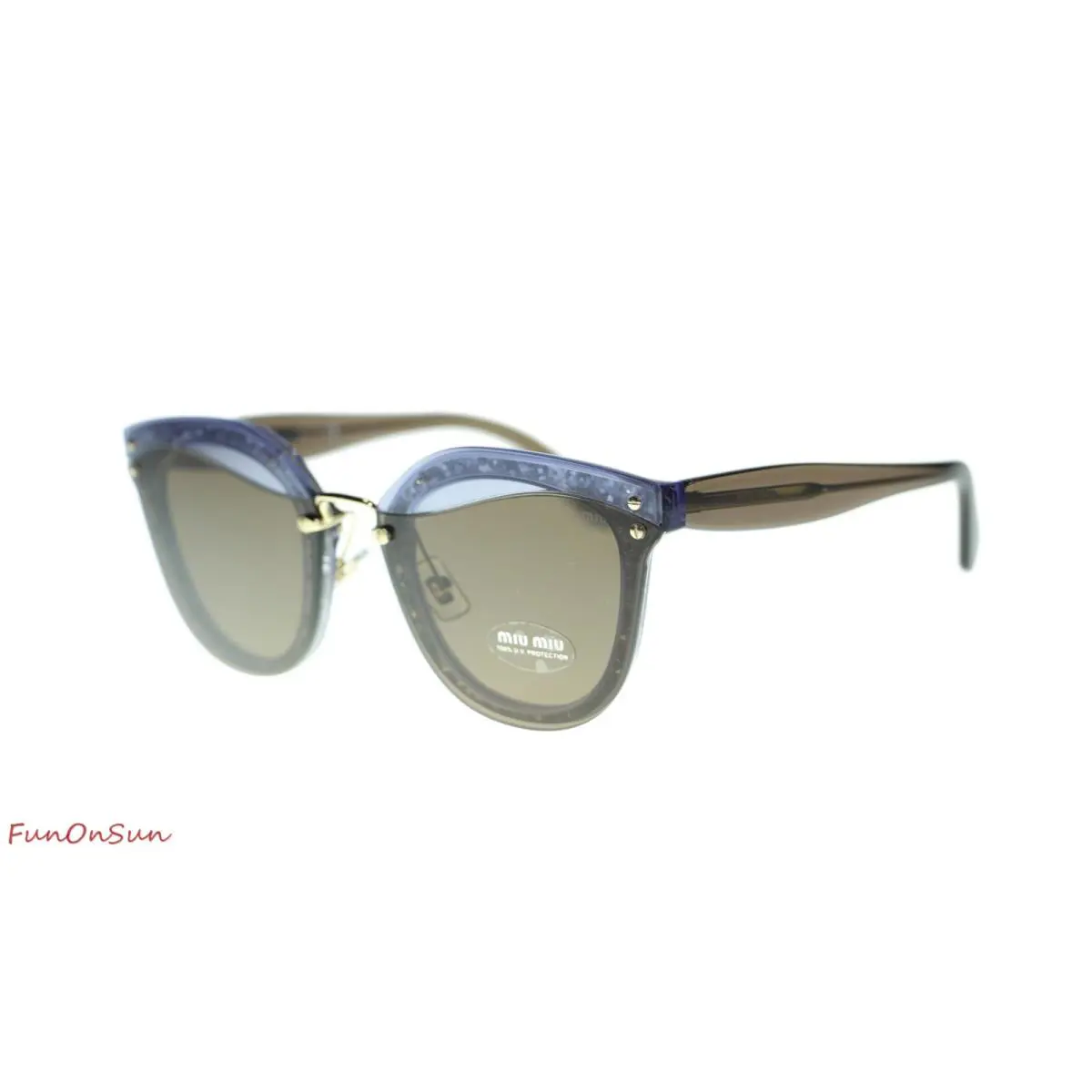 Miu Miu Women Sunglasses MU03TS CMT9L1 Lilac Glitter / Brown Lens 65mm